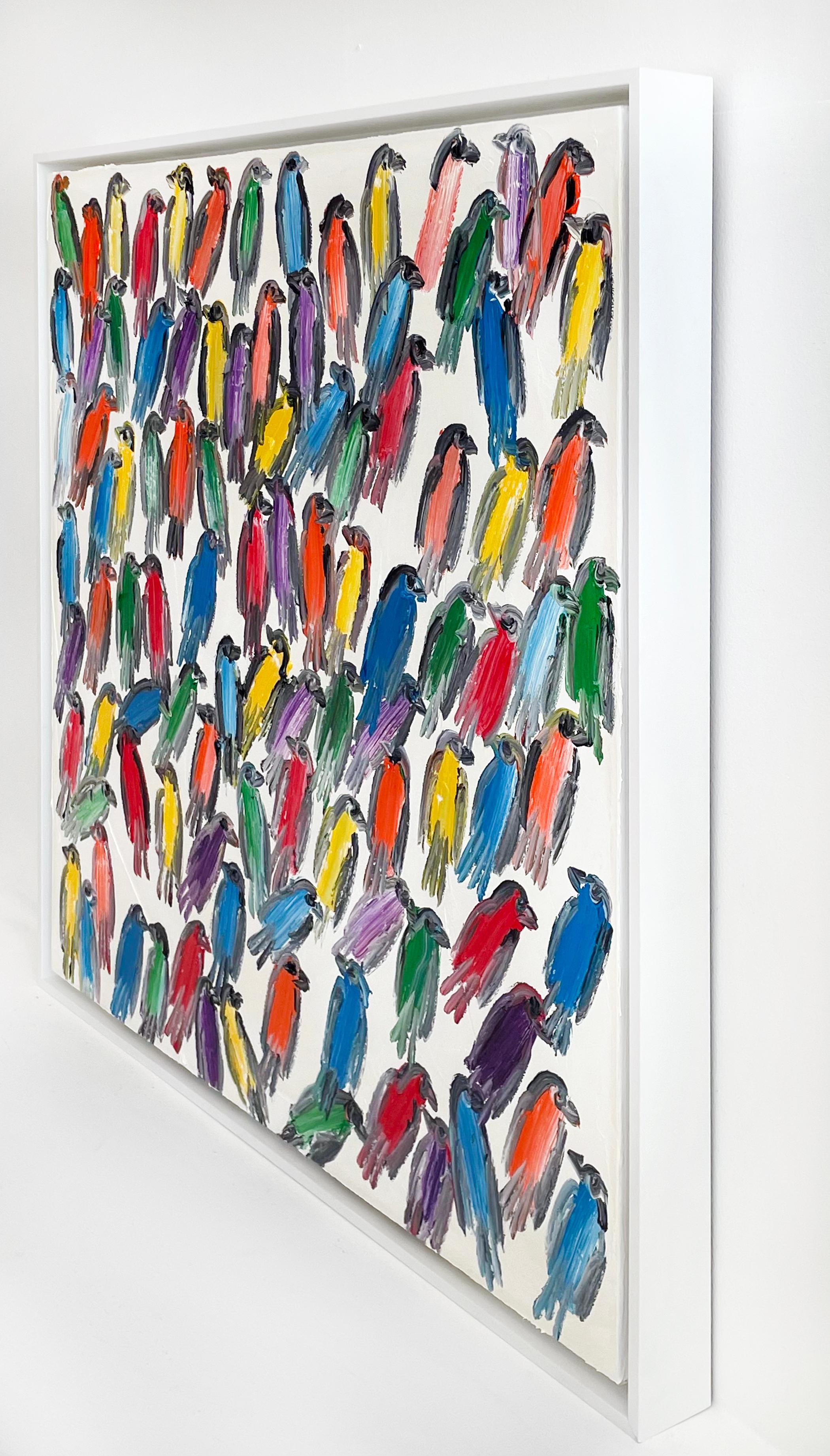 Finches Many - Contemporary Painting by Hunt Slonem