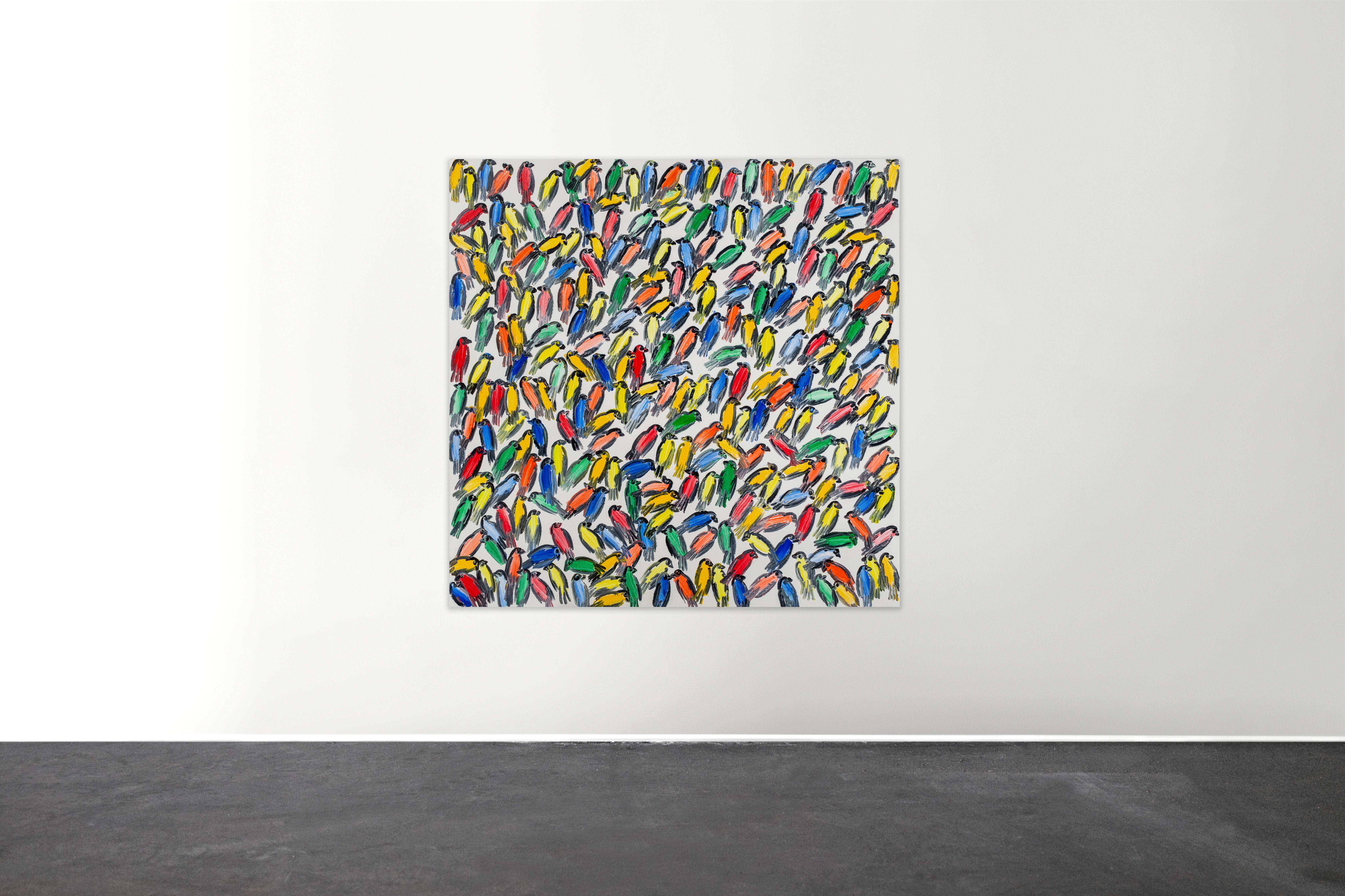 Fringuelli sequestrati - Painting Neoespressionismo di Hunt Slonem