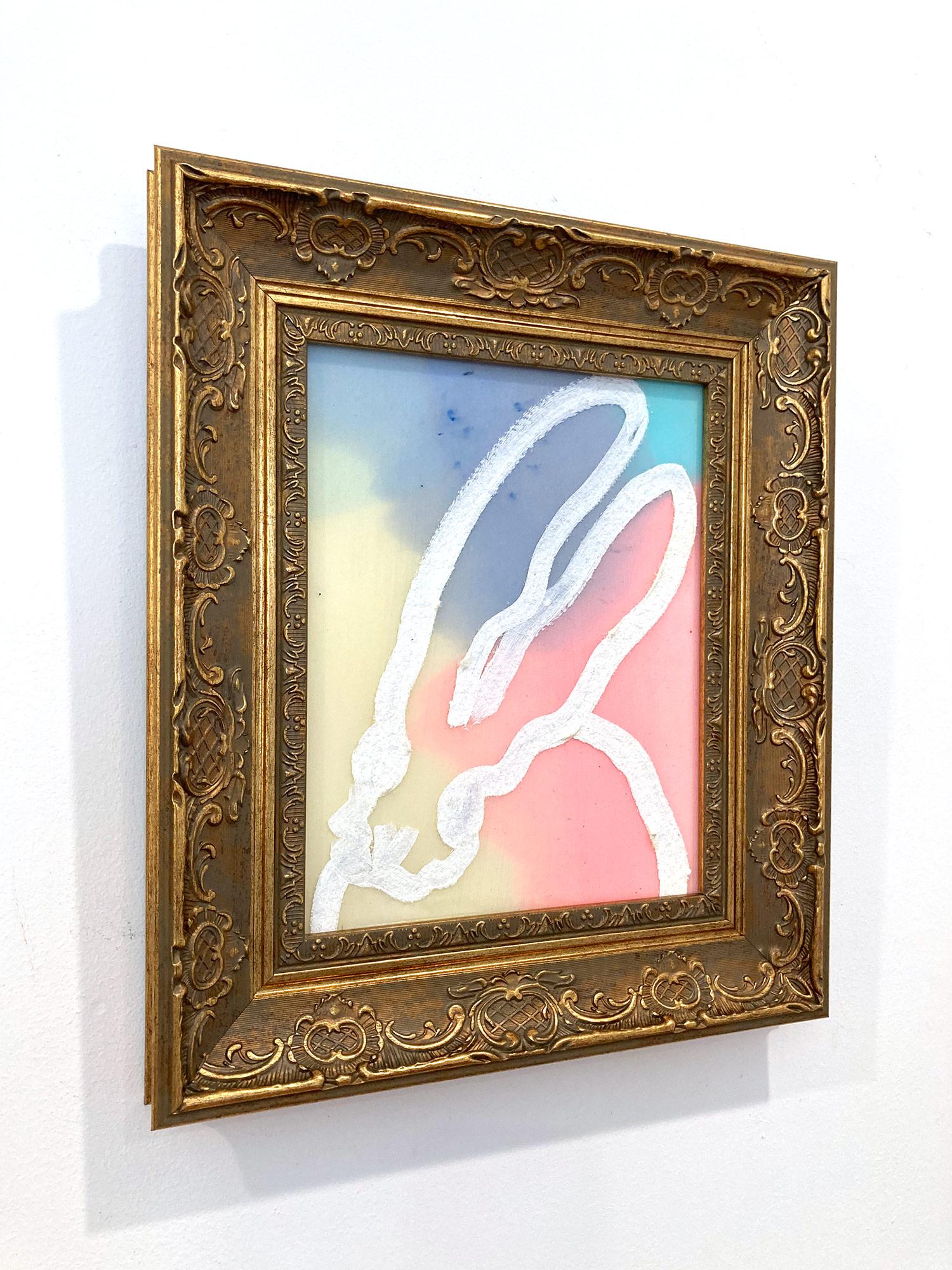 „Glisten Series“ Bunny auf buntem Diamantenstaubgrund, Ölgemälde, gerahmt im Angebot 6