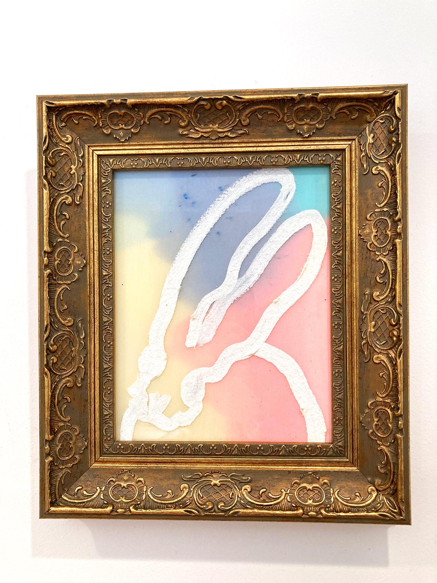 „Glisten Series“ Bunny auf buntem Diamantenstaubgrund, Ölgemälde, gerahmt im Angebot 5