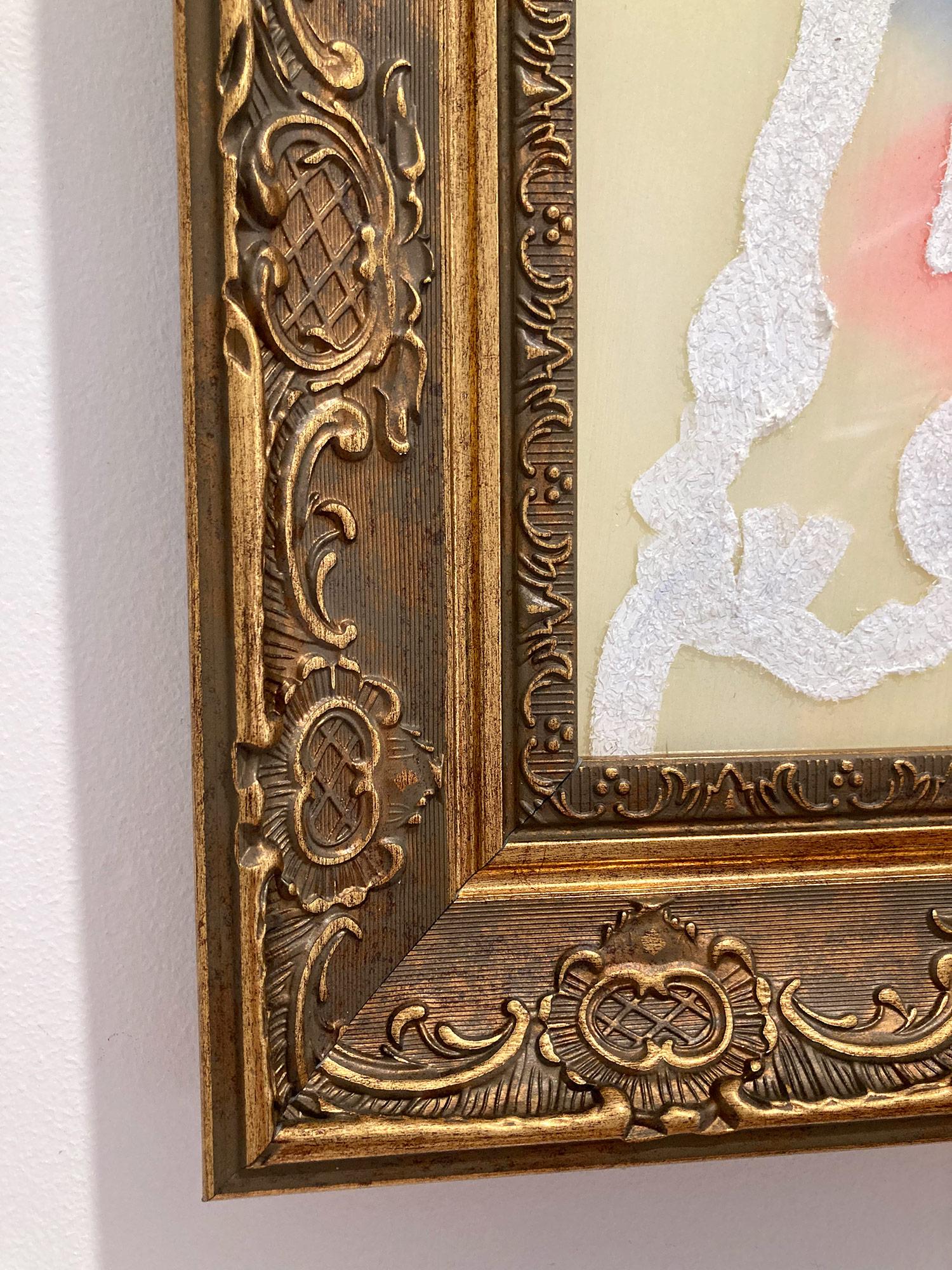 „Glisten Series“ Bunny auf buntem Diamantenstaubgrund, Ölgemälde, gerahmt im Angebot 2