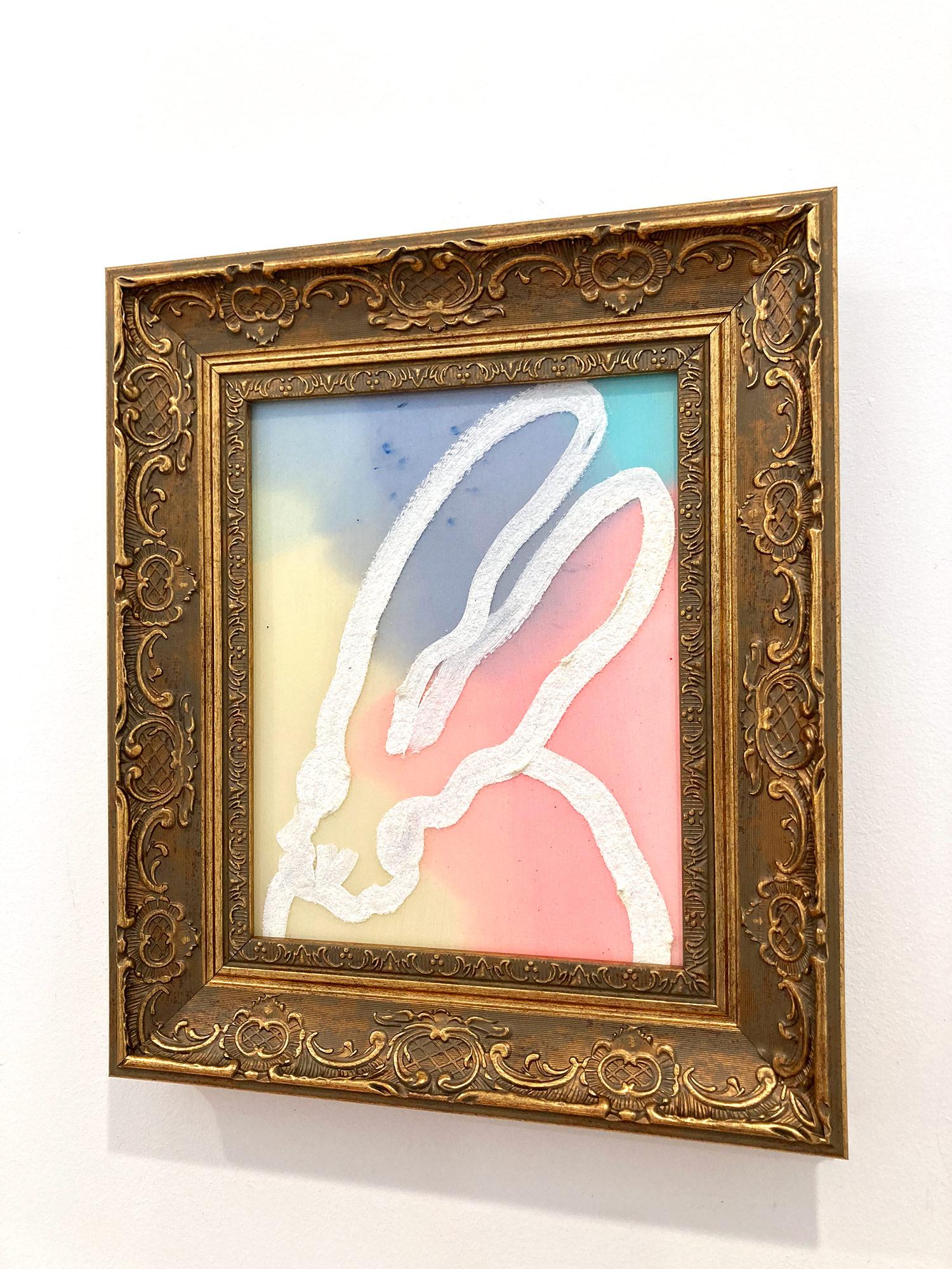 „Glisten Series“ Bunny auf buntem Diamantenstaubgrund, Ölgemälde, gerahmt im Angebot 4