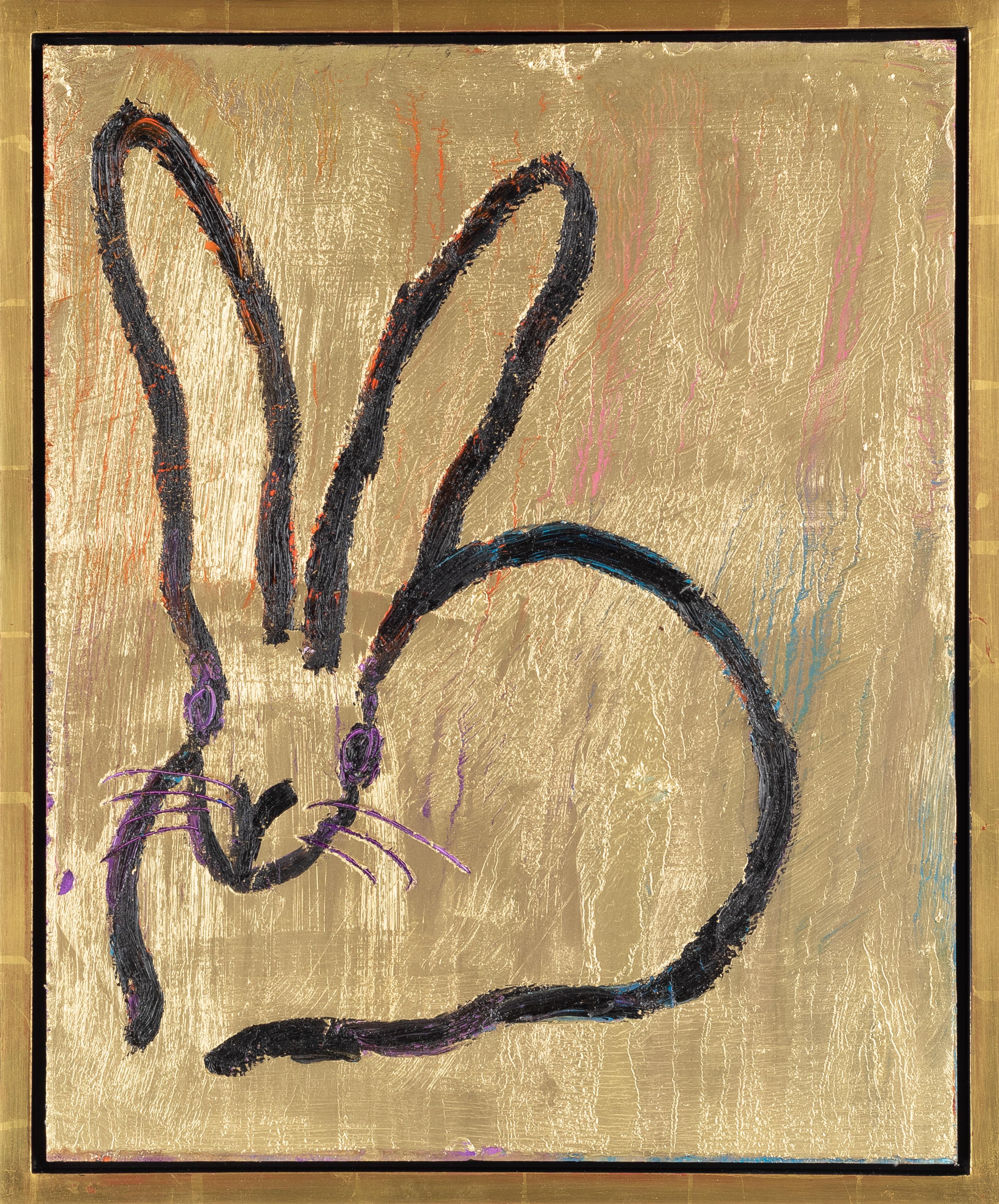 Gold Bunny - Painting by Hunt Slonem