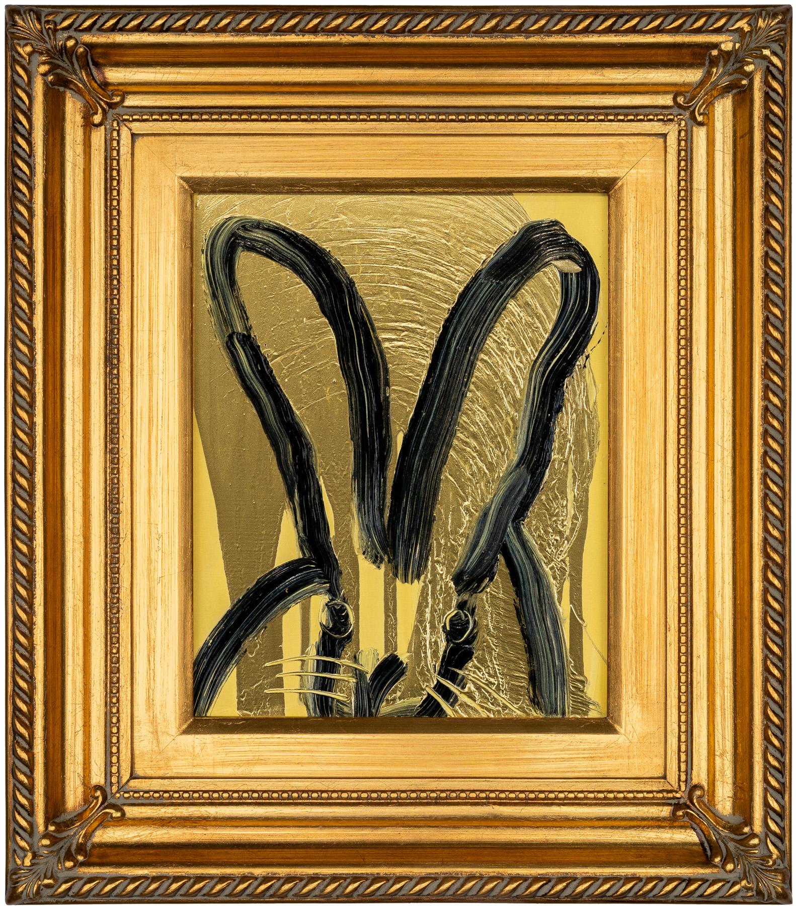 Gold Hare & There - Painting by Hunt Slonem