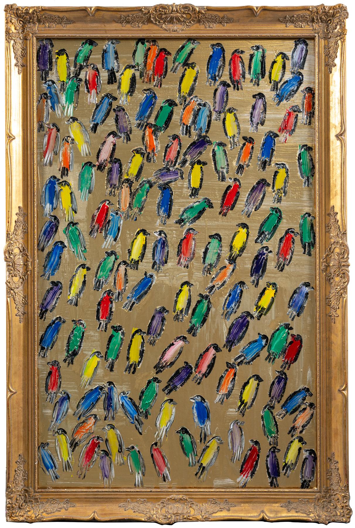Goldener Pinsel – Painting von Hunt Slonem
