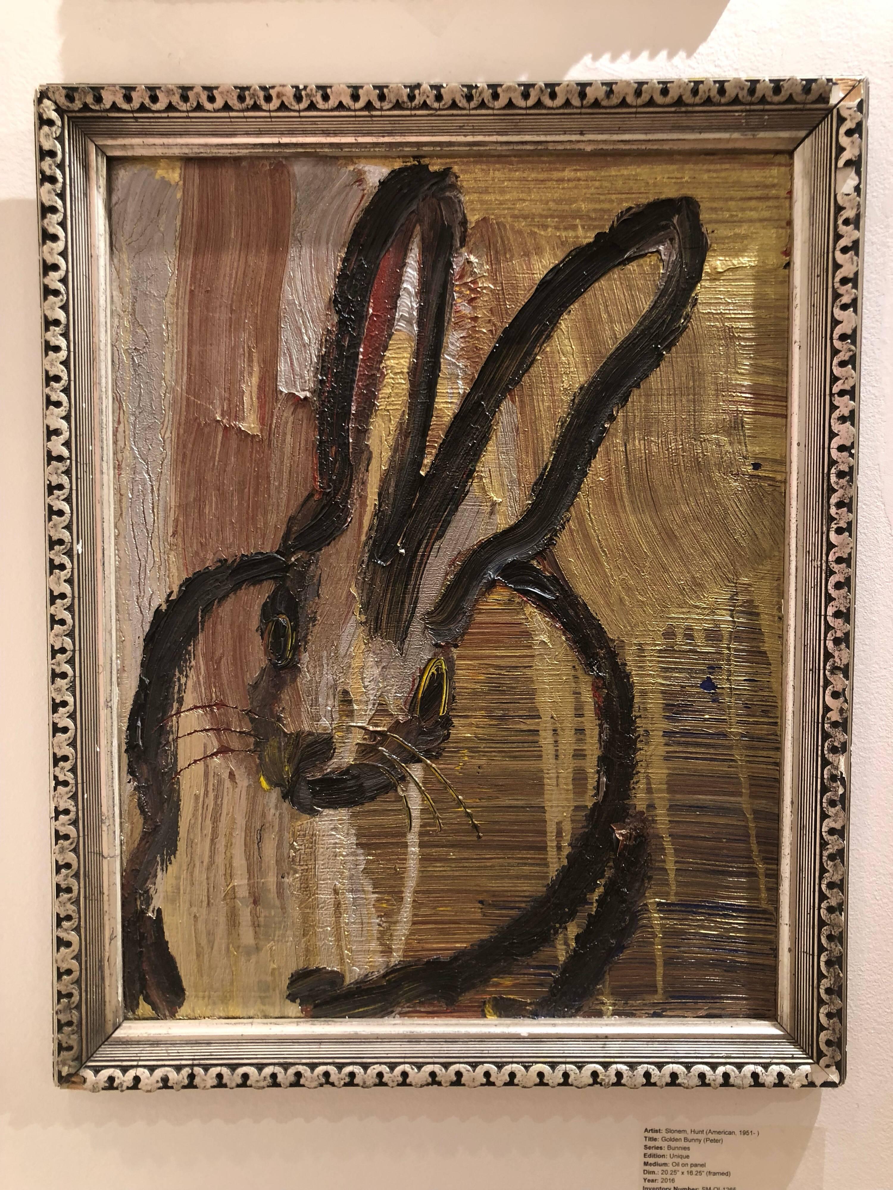 Golden Bunny (Peter) - Painting by Hunt Slonem