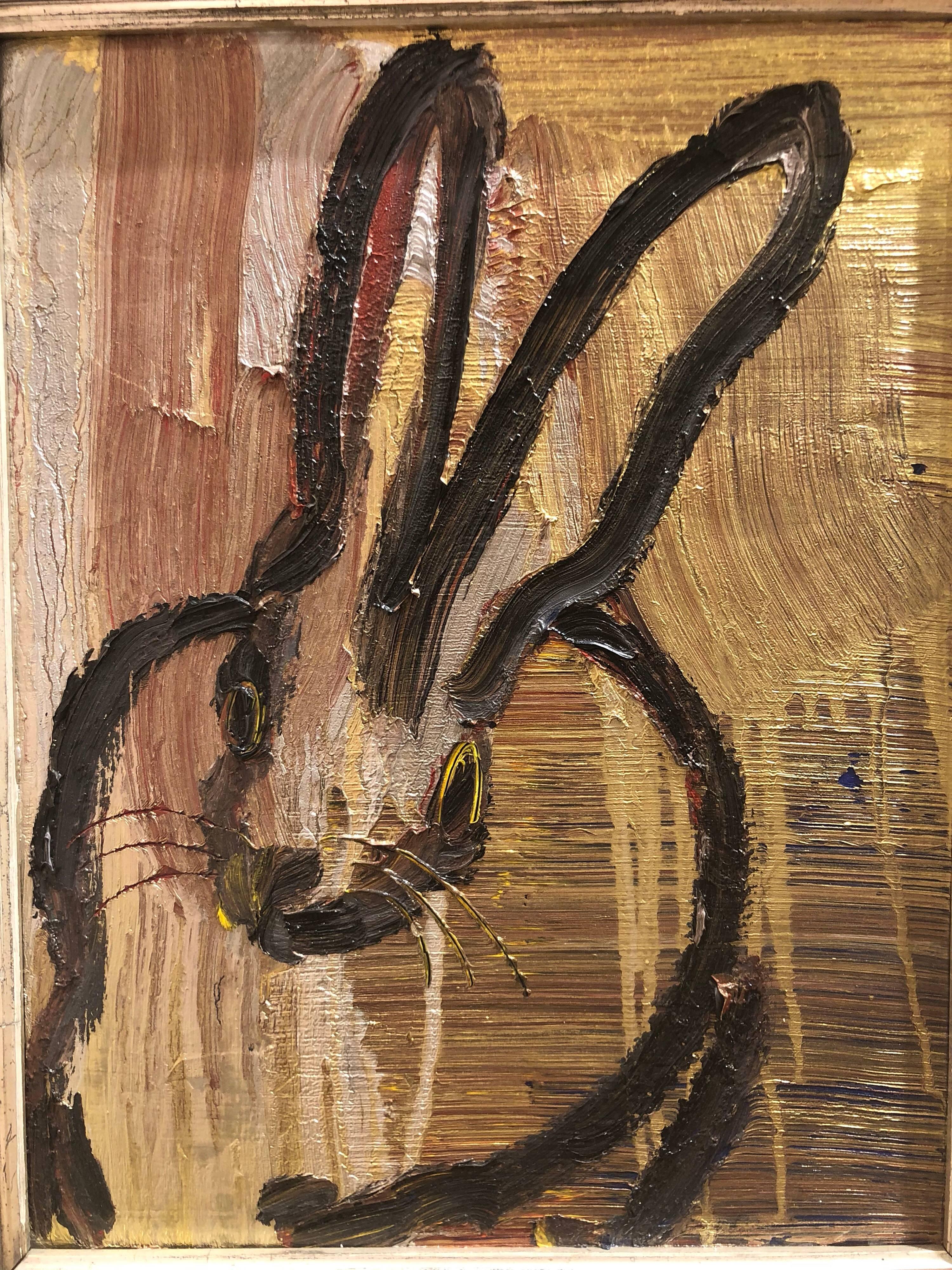 Golden Bunny (Peter) - Contemporary Painting by Hunt Slonem