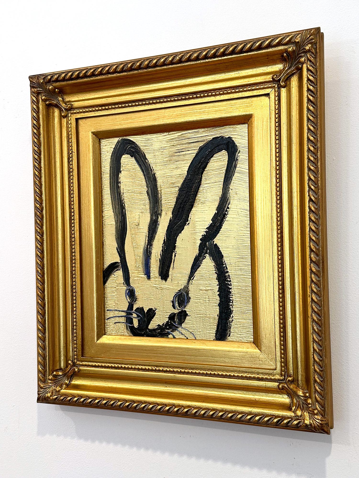 Peinture à l'huile d'origine noire sur fond doré, Golden Place, encadrée en vente 7