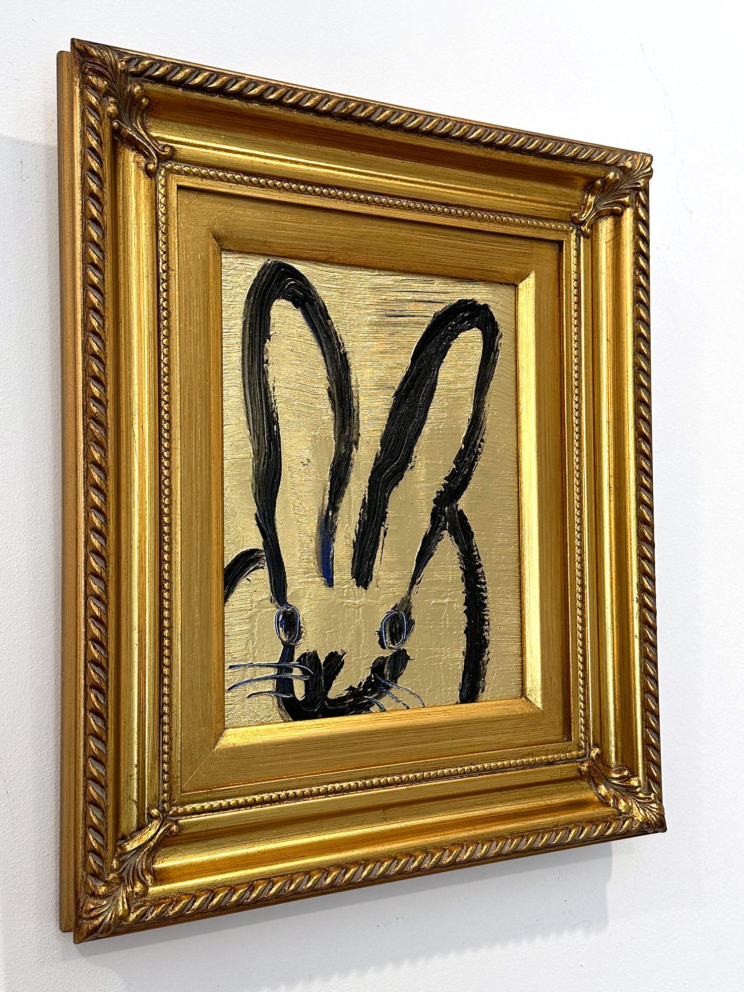 Peinture à l'huile d'origine noire sur fond doré, Golden Place, encadrée en vente 9