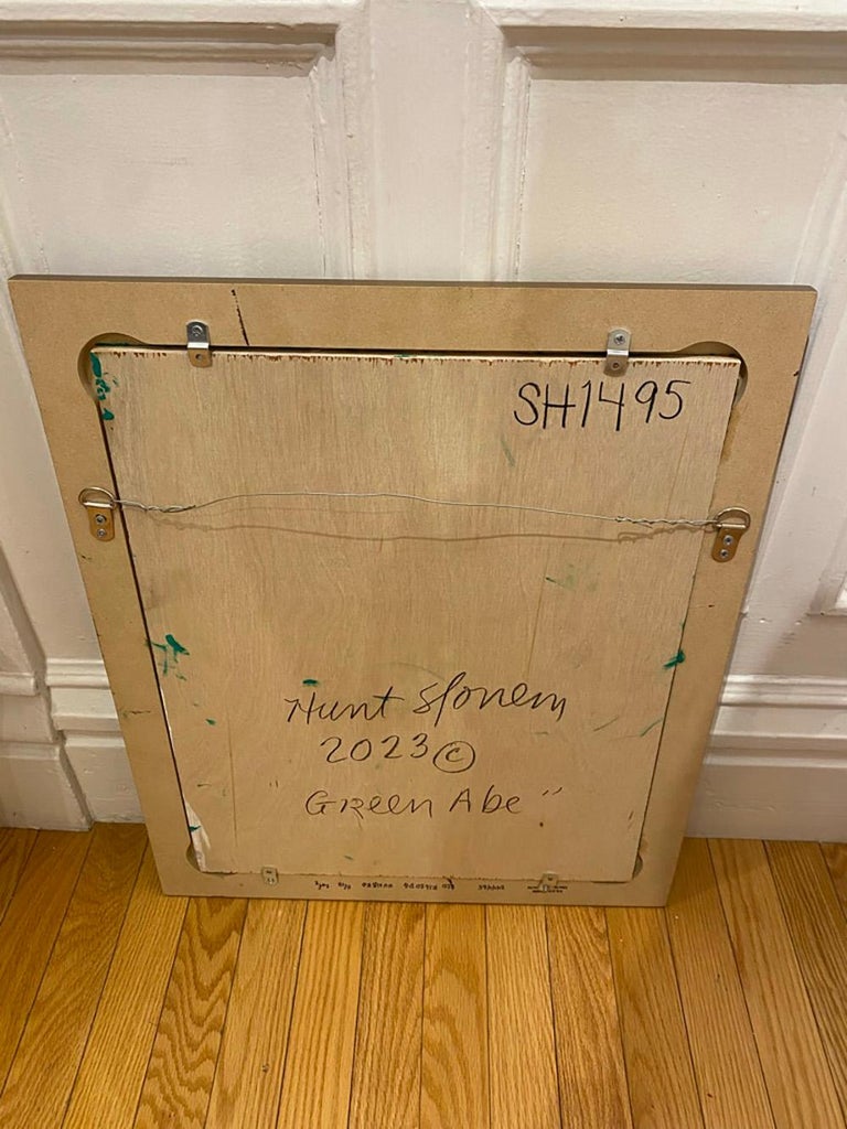 Hunt Slonem - Green Abe For Sale at 1stDibs
