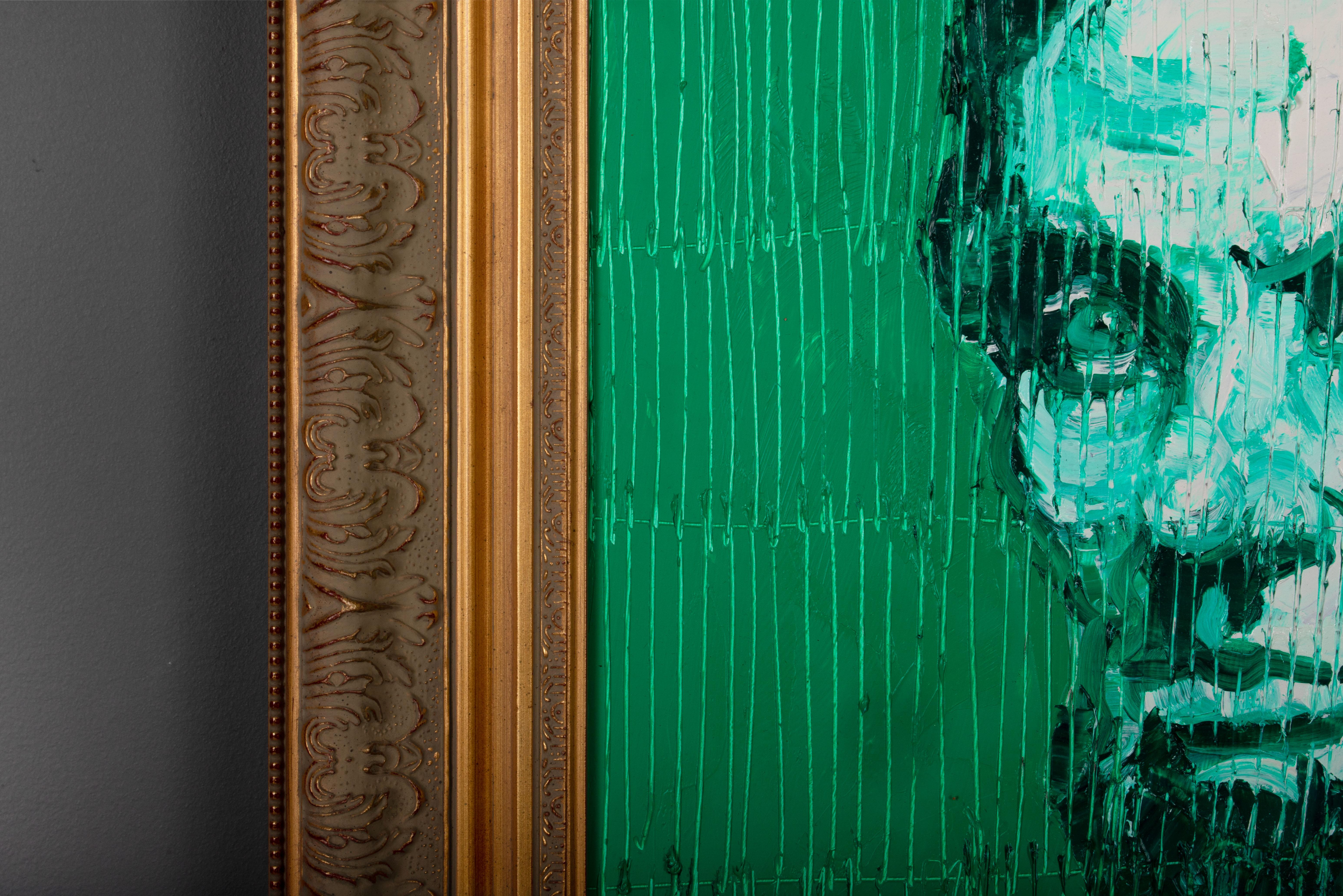 'Green Abraham Lincoln' Unique Painting 3