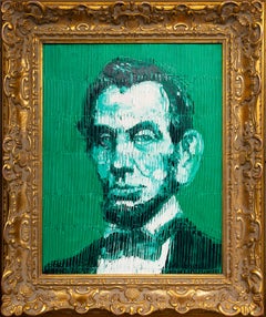 'Green Abraham Lincoln' Unique Painting