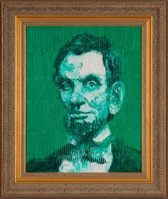 'Green Abraham Lincoln' Unique Painting