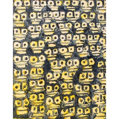 "Guardians" Contemporary Oil Monkey Eyes Post-Cubist Abstract Whimsical Animal