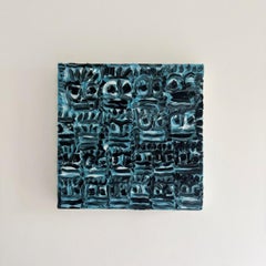 Guardians Peinture abstraite, huile sur toile, 10x10, signée 2025