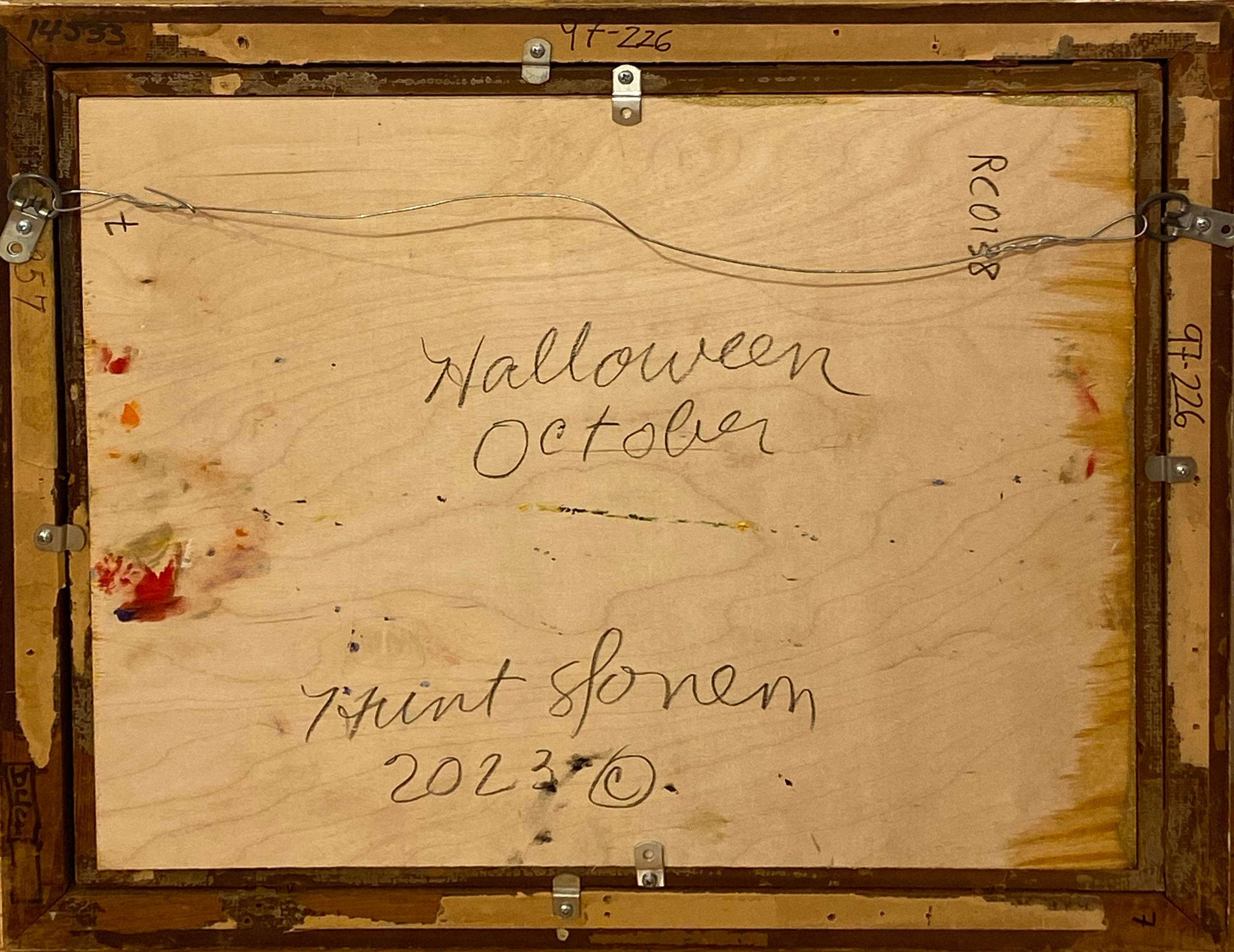 Artist:  Slonem, Hunt
Title:  Halloween October
Date:  2023
Medium:  Oil on Wood
Unframed Dimensions:  15