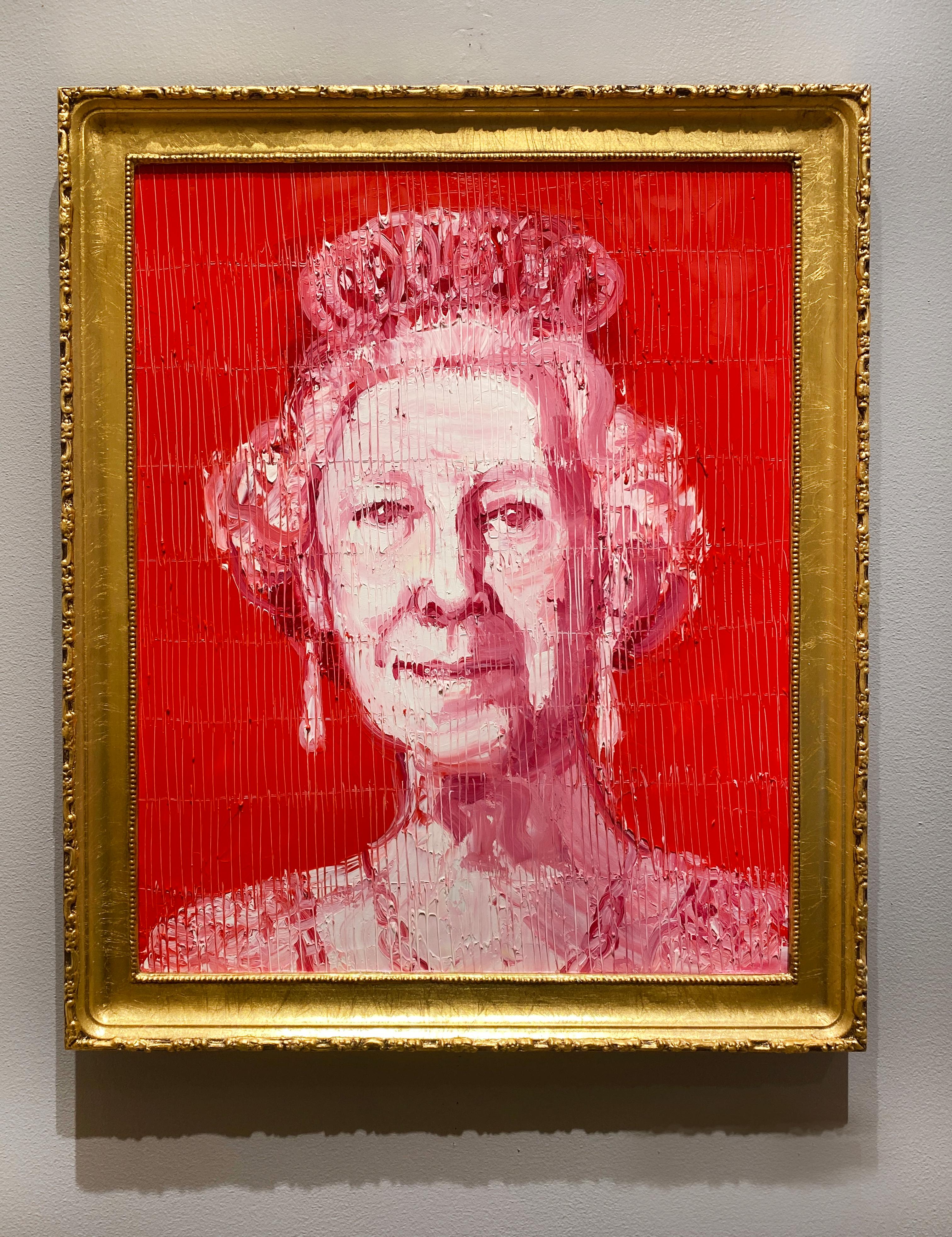 Her Majesty in Red - Painting by Hunt Slonem