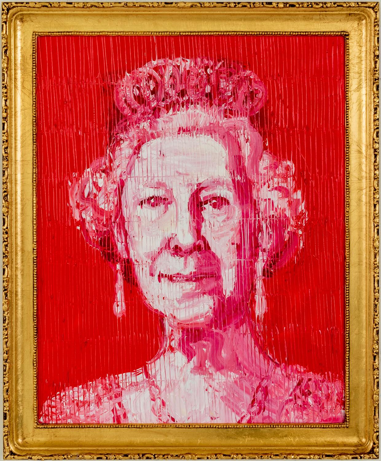 Hunt Slonem Animal Painting - Her Majesty in Red