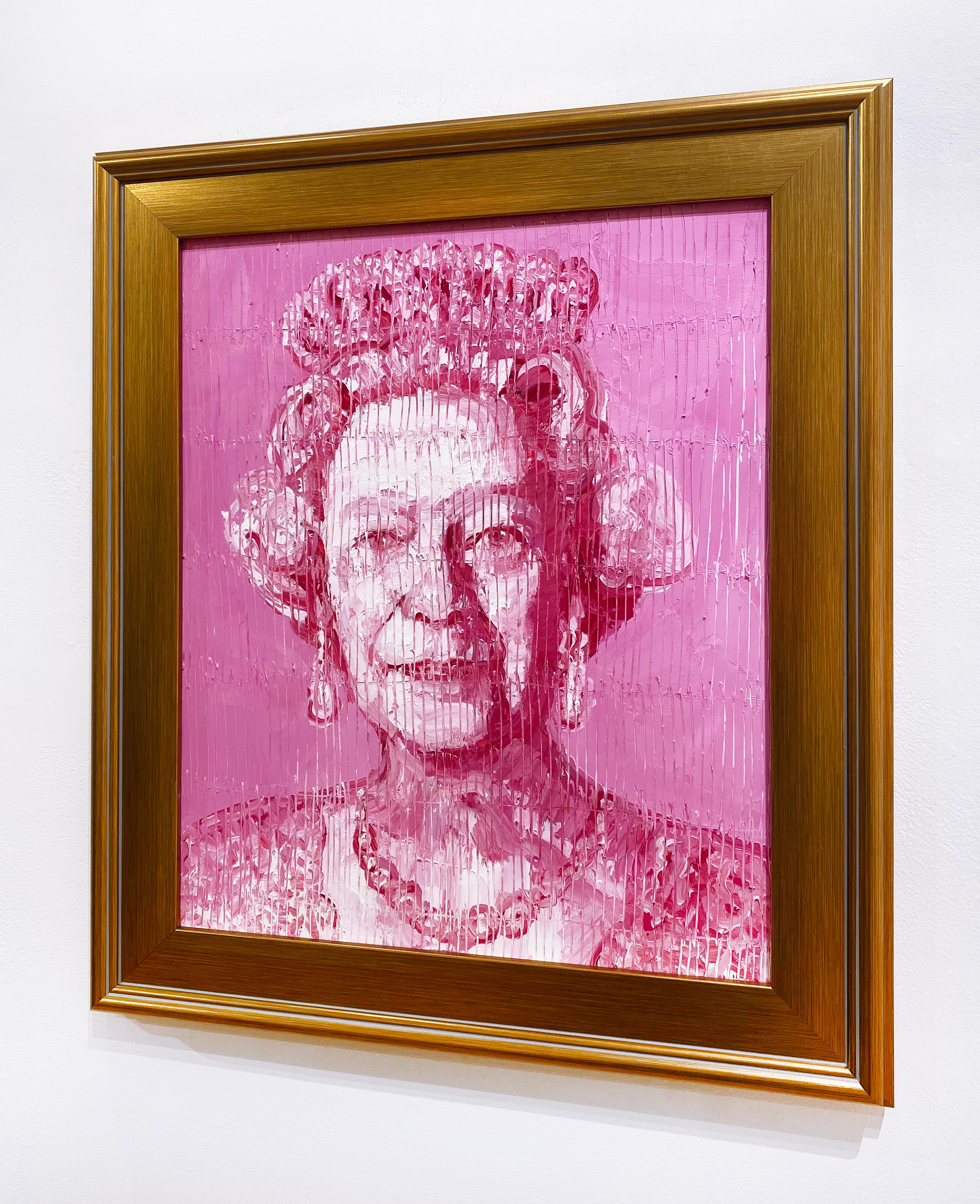 Her Majesty Queen Elizabeth - Brown Portrait Painting by Hunt Slonem