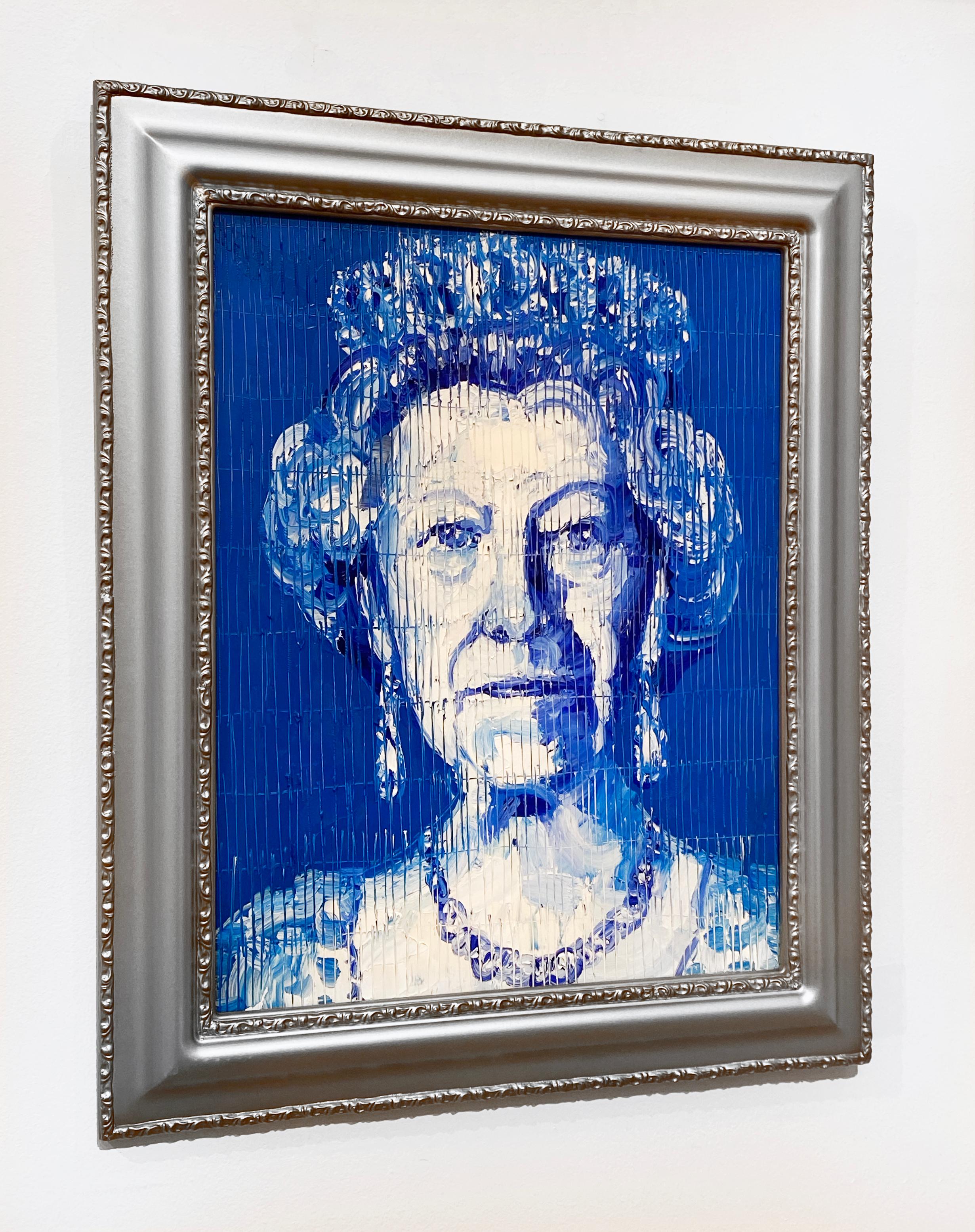 Artist:  Slonem, Hunt
Title: Her Majesty Queen Elizabeth
Date:  2023
Medium:  Oil on Wood
Unframed Dimensions:  20