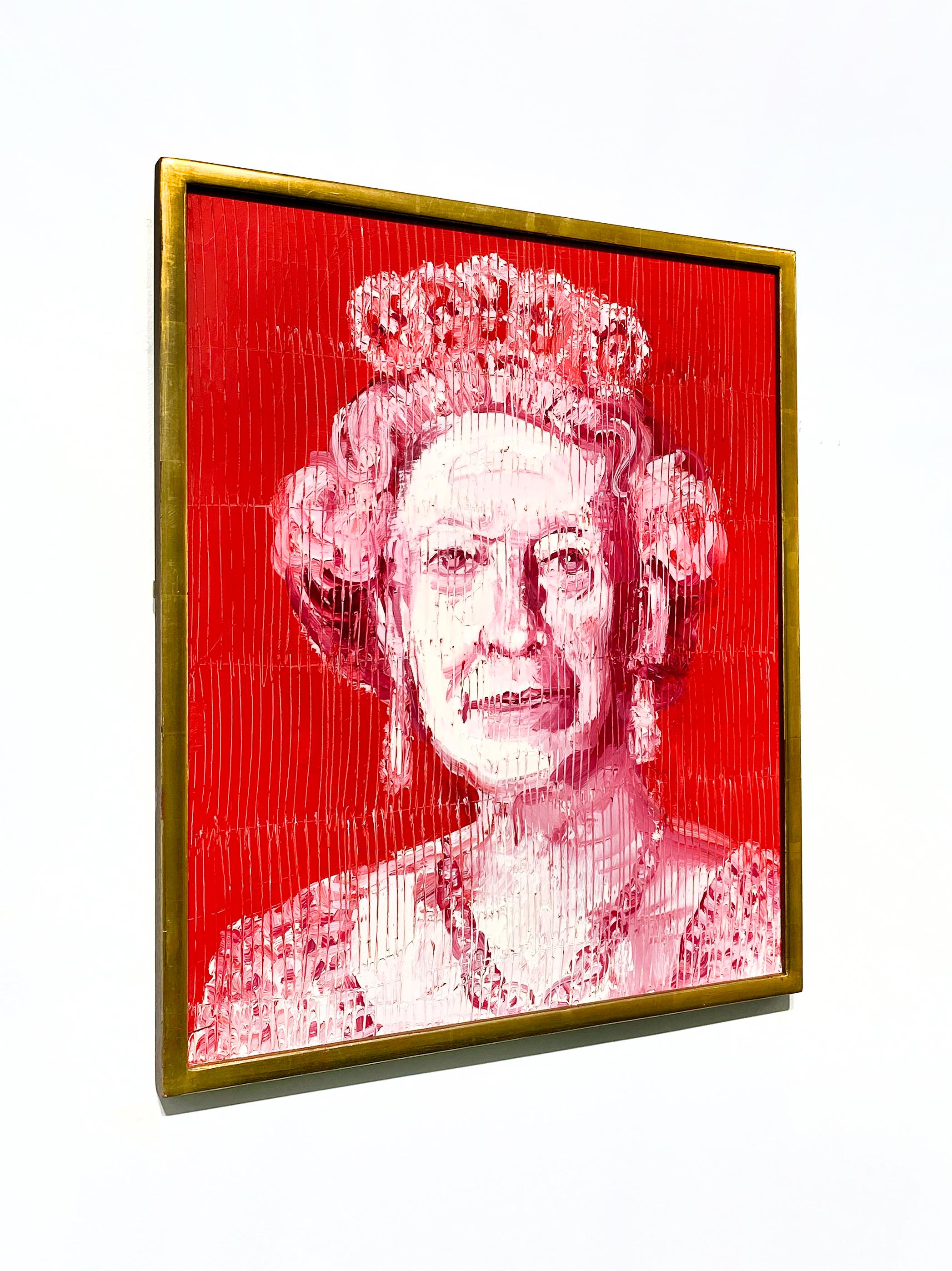 Sa Majesté Thursday - Rouge Portrait Painting par Hunt Slonem