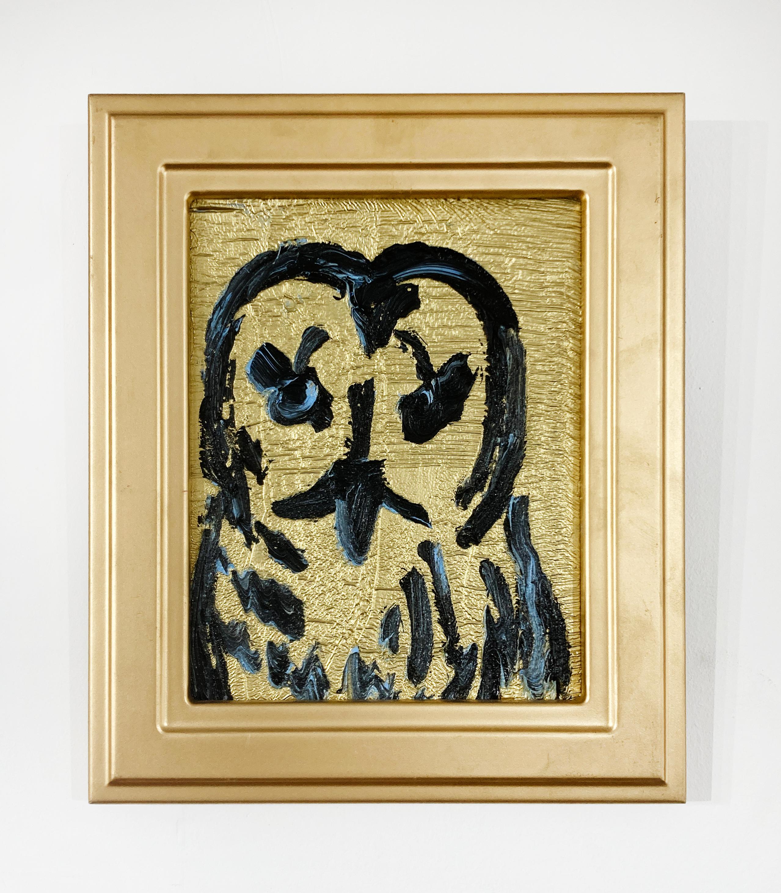 Hoot 7 - Brown Animal Painting by Hunt Slonem