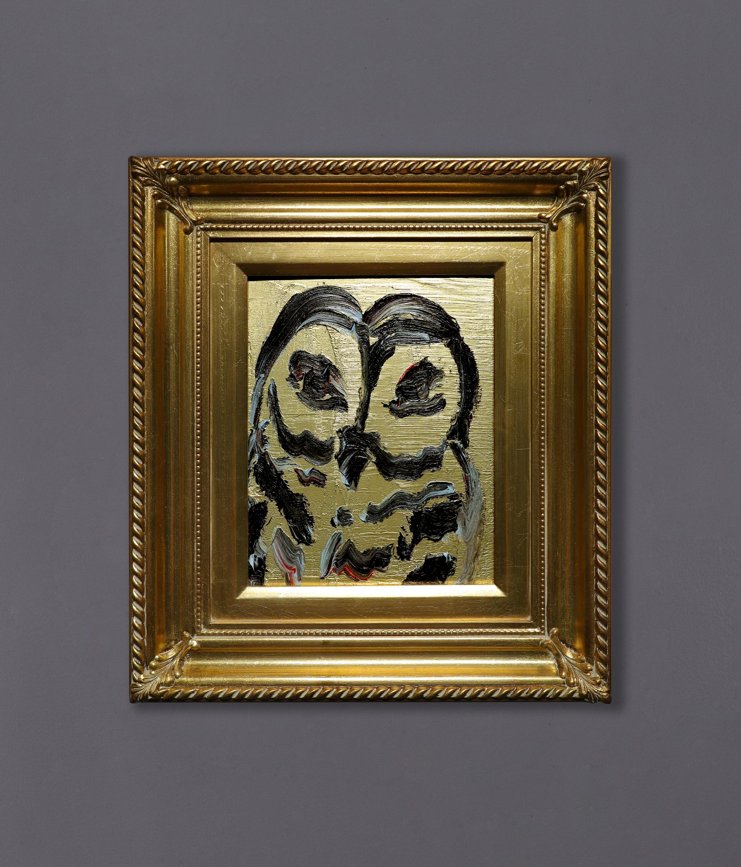 Pittura unica 'Hoot - Animal Painting Marrone di Hunt Slonem