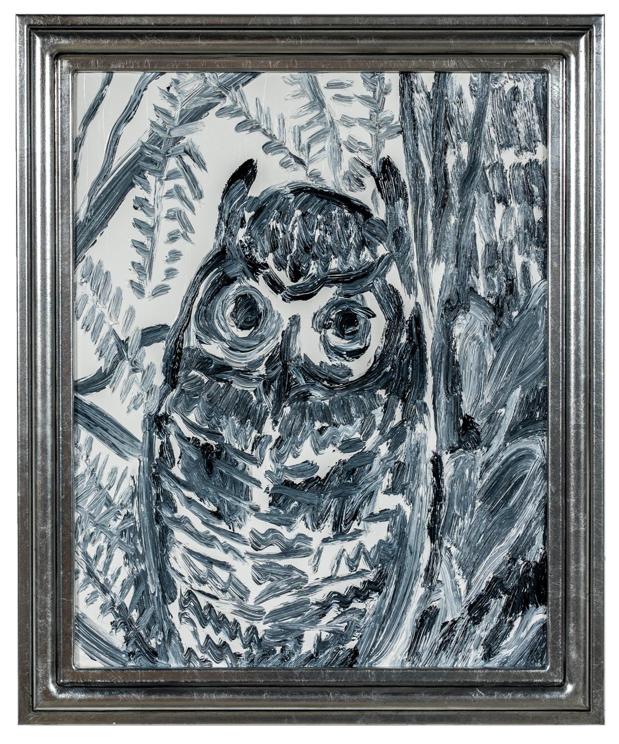 Hound Owl Deep in the Forest - Painting by Hunt Slonem