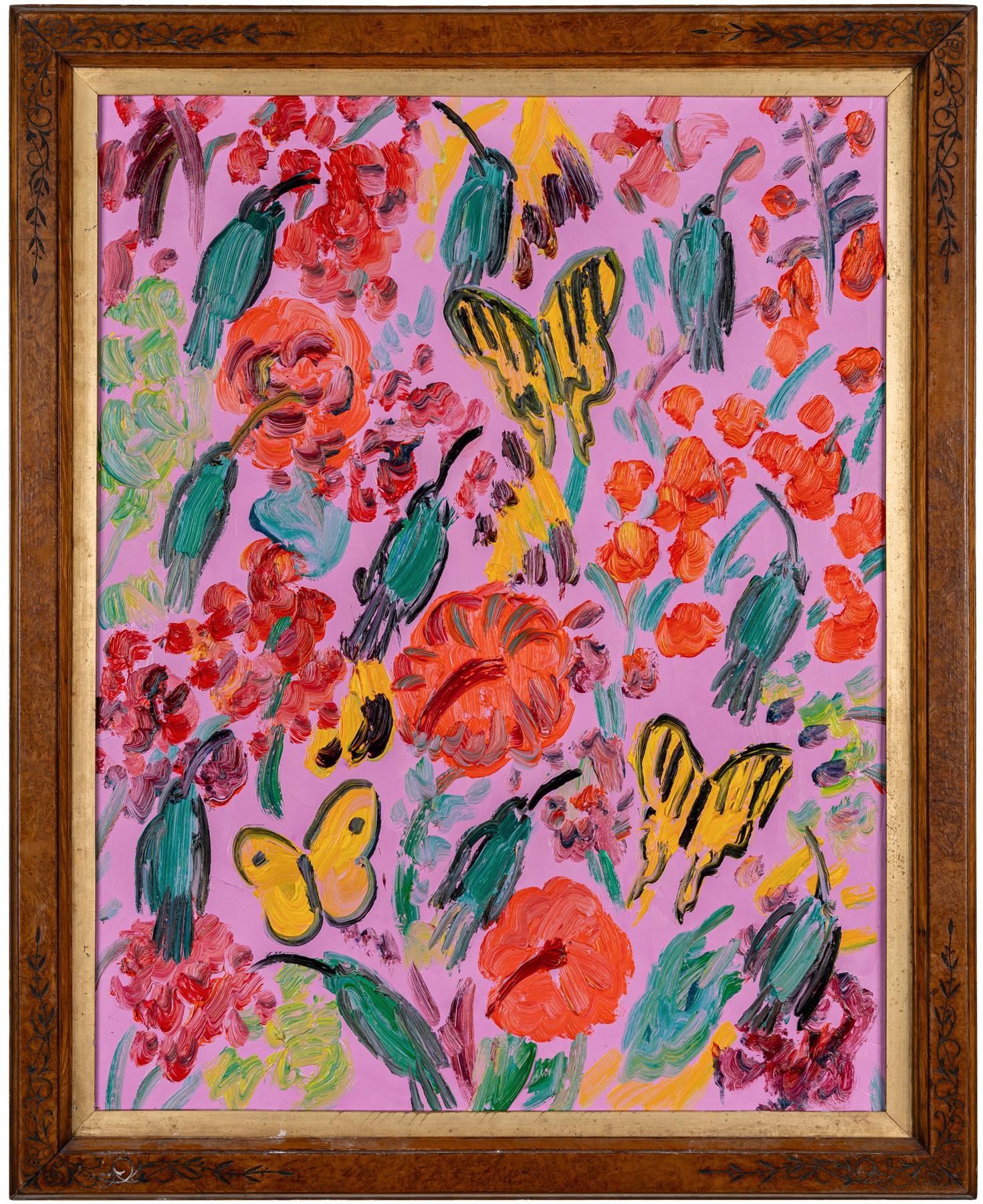 Kolibris Hibiskus – Painting von Hunt Slonem