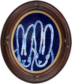 Hunt Slonem "2 polvere di diamante blu" Coppia di coniglietti