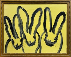 Hunt Slonem "3 Bunny's" Original bunny painting in oil