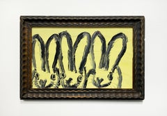 Hunt Slonem "3 Bunnys Yellow" Bunnies