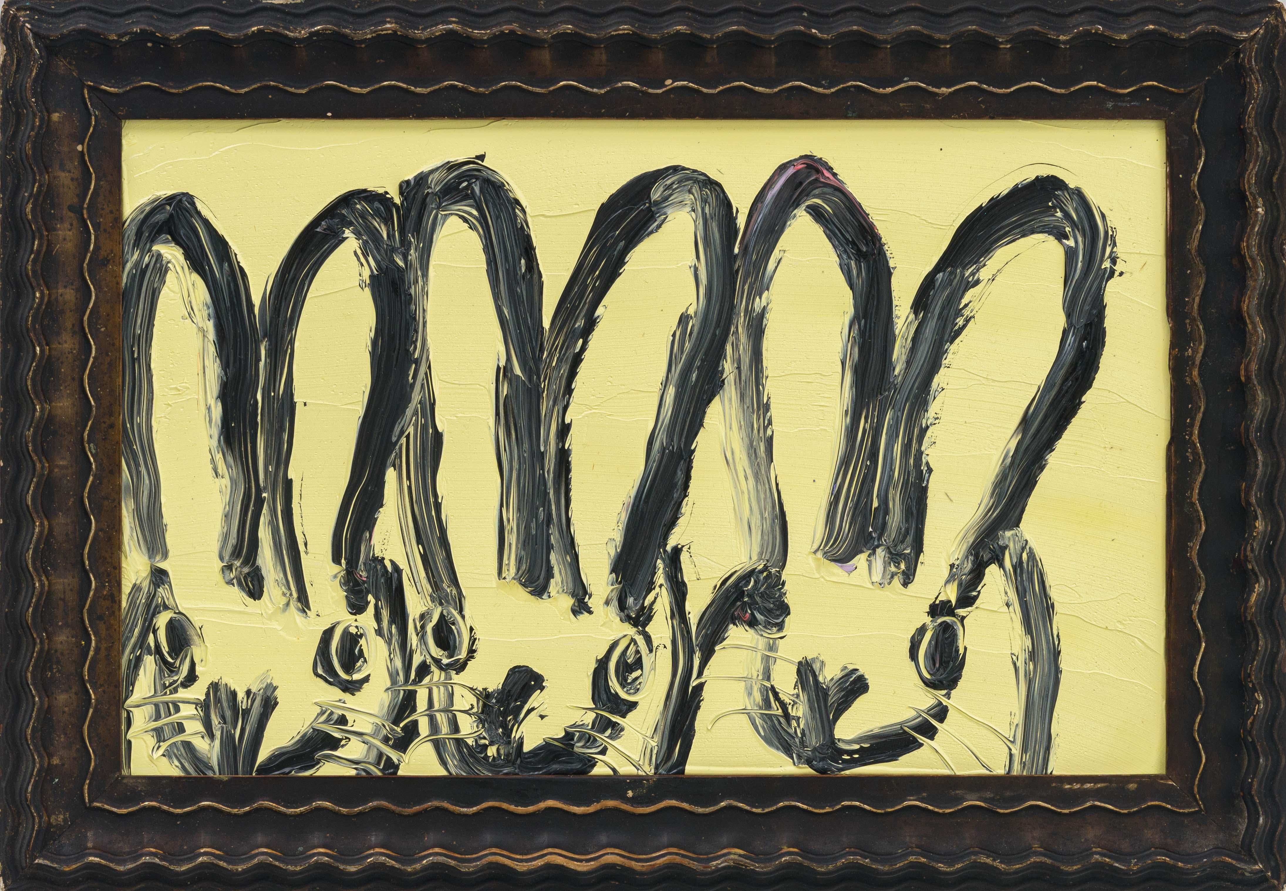 Hunt Slonem "3 Bunnys Yellow" Bunnies