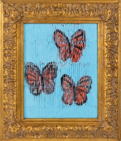 Hunt Slonem "3 Viceroy's" Red Monarch Butterflies