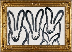 Hunt Slonem "4 Score" Bunnies on White