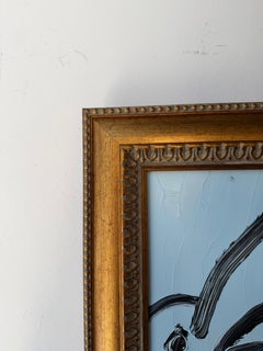 Hunt Slonem "Afternoon" Black and Blue Bunny