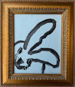 Hunt Slonem "Tarde" Conejito negro y azul