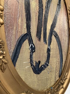 Hunt Slonem "Afternoon" Neo-expressionist Bunny Framed Oil on Wood Painting