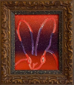 Hunt Slonem "All Saints" Purple and Red Diamond Dust Bunny
