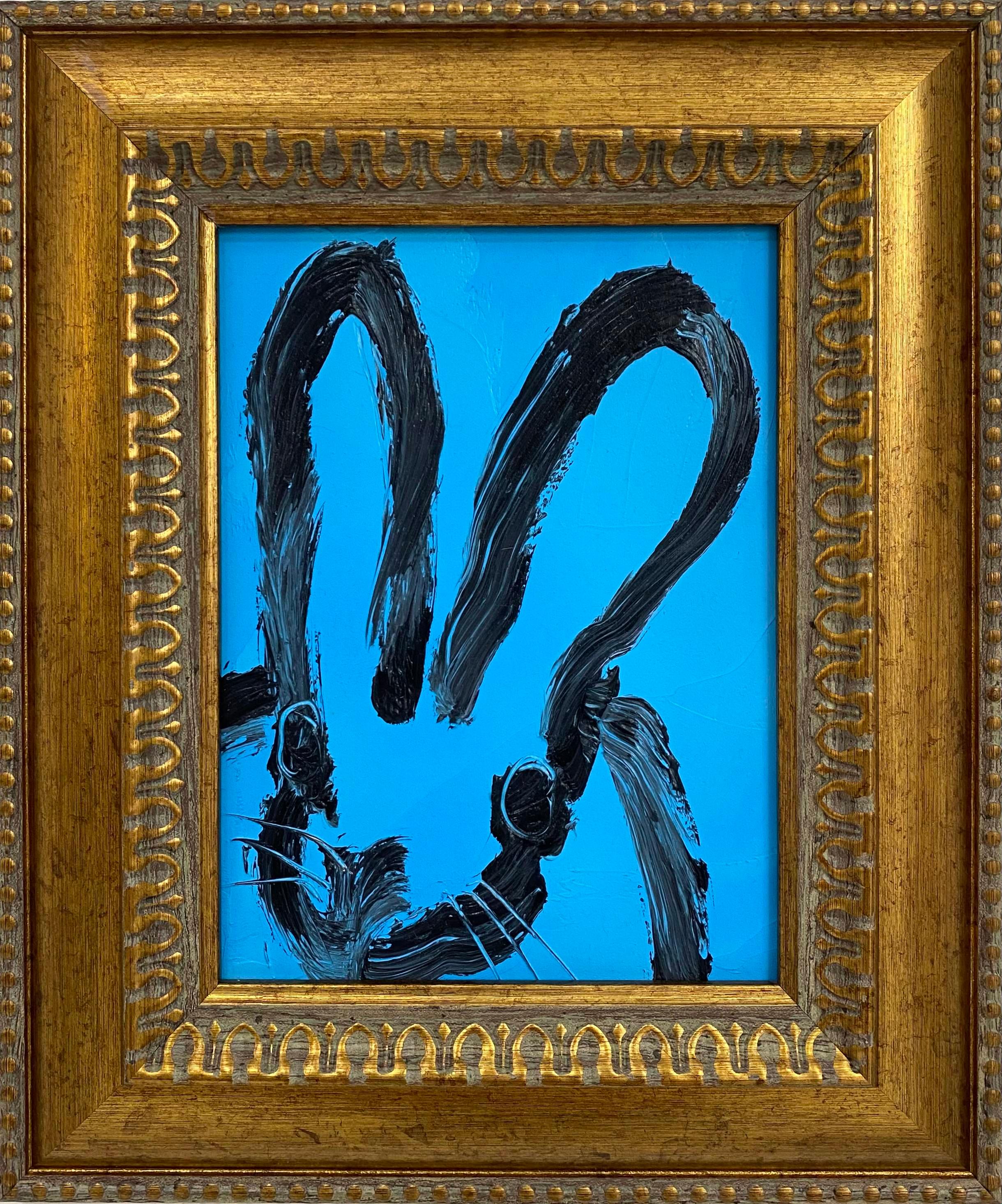 Hunt Slonem "Amon" Lapin noir et bleu