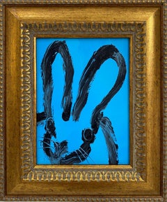 Hunt Slonem "Amon" Lapin noir et bleu