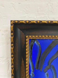 Hunt Slonem "Andrilla" Black and Blue Bunny