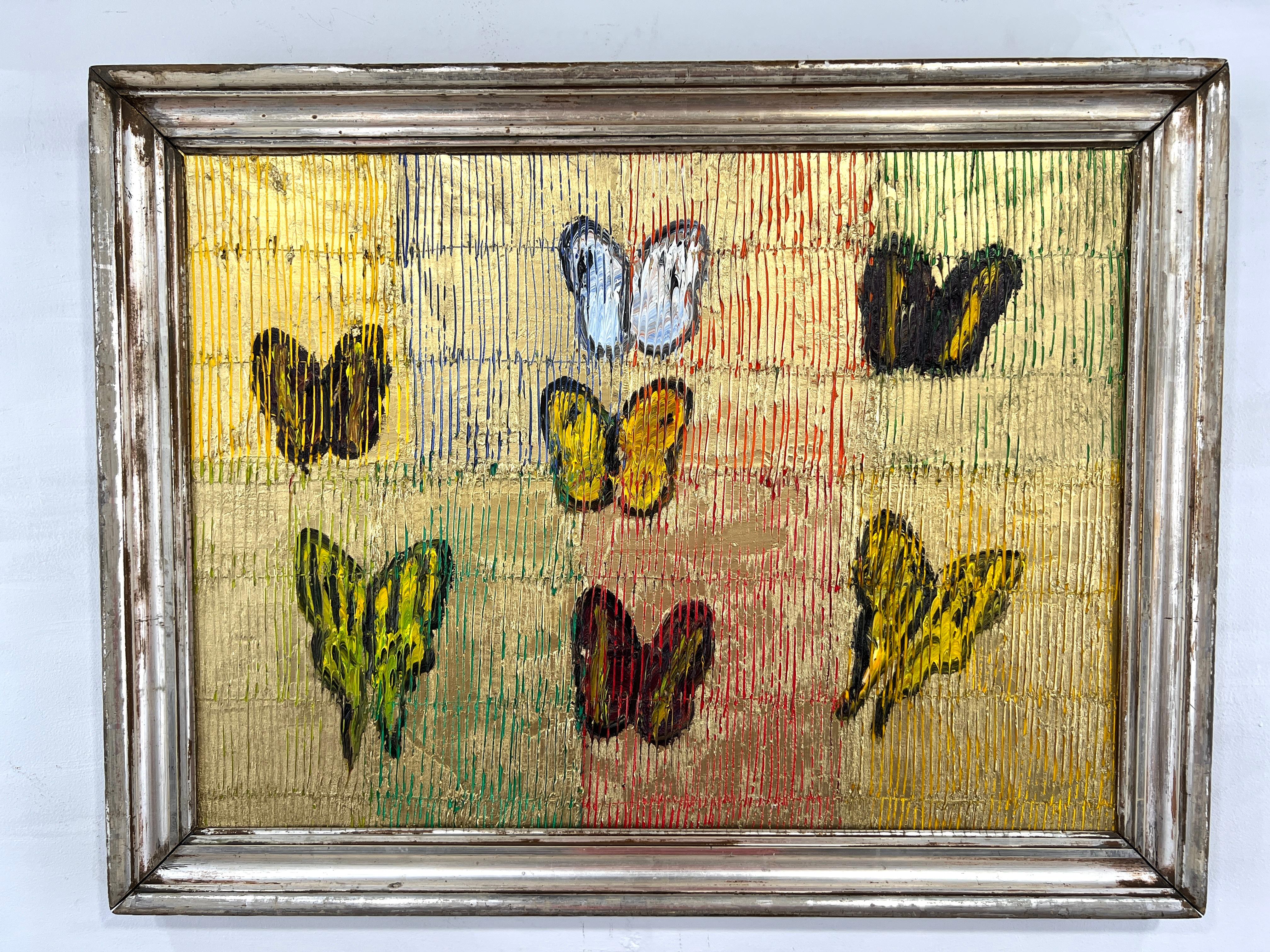 Hunt Slonem „Awaiting Flutter“ Mehrfarbige Schmetterlinge im Angebot 2