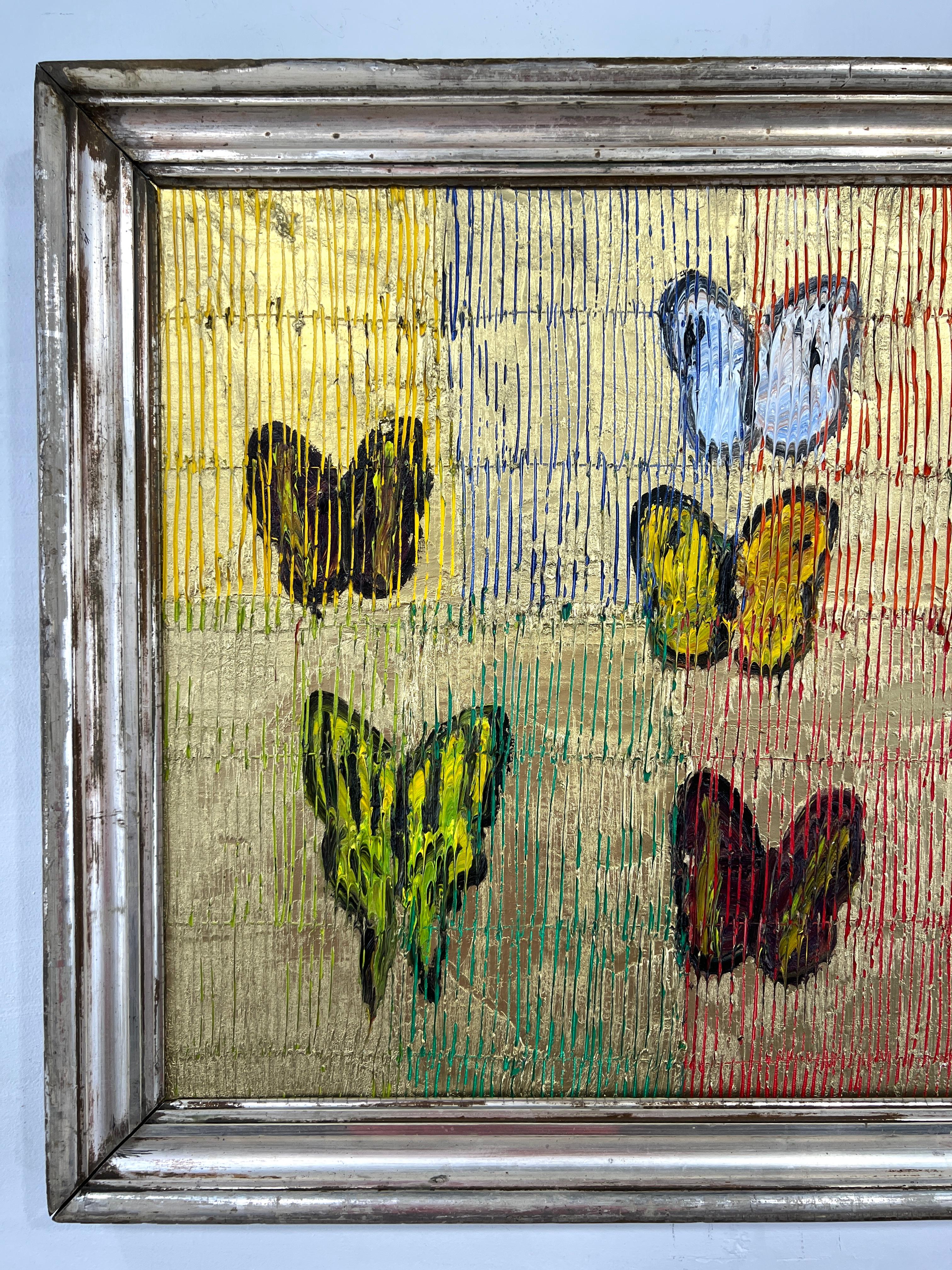 Hunt Slonem „Awaiting Flutter“ Mehrfarbige Schmetterlinge im Angebot 3