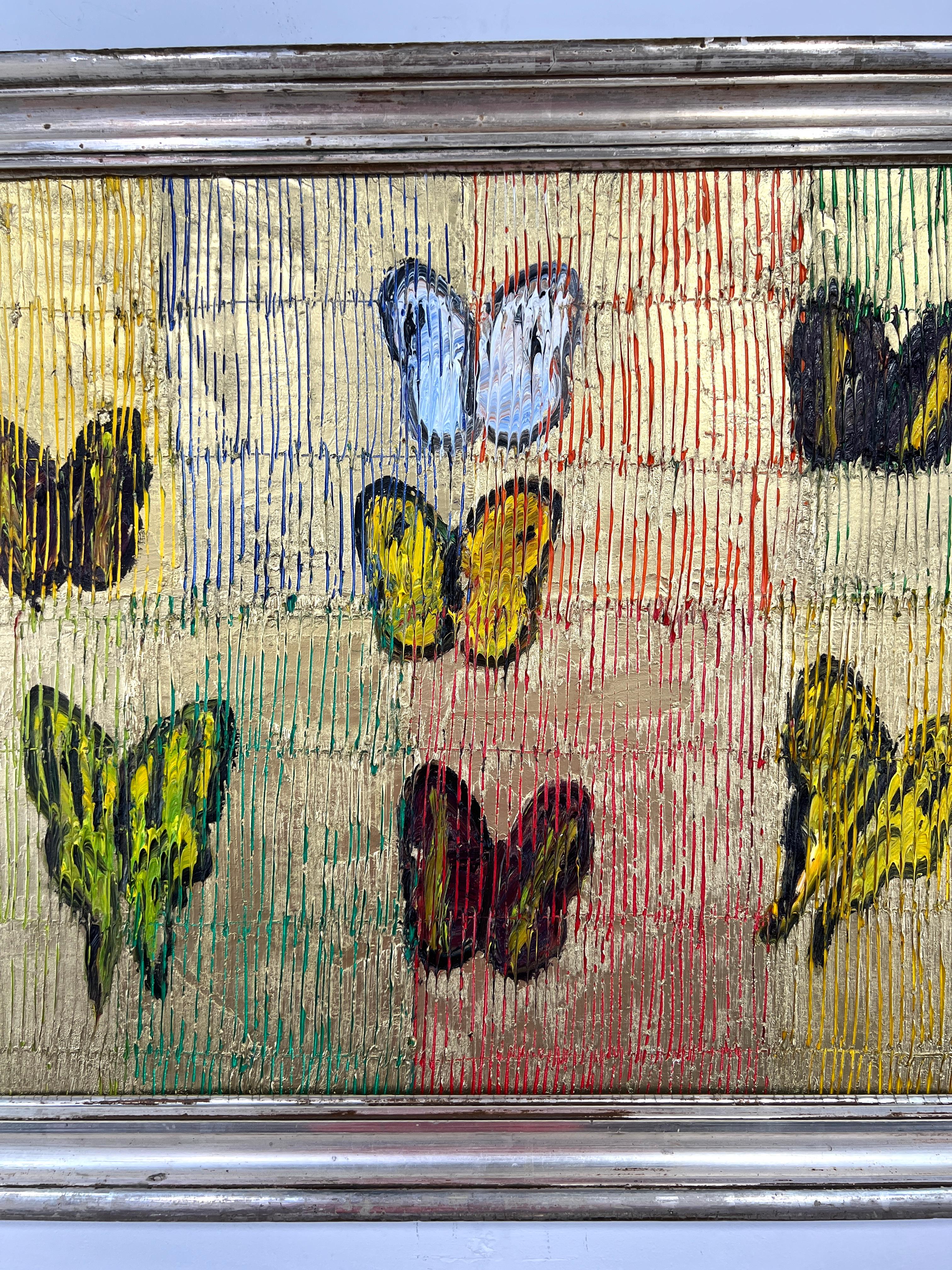 Hunt Slonem „Awaiting Flutter“ Mehrfarbige Schmetterlinge im Angebot 4
