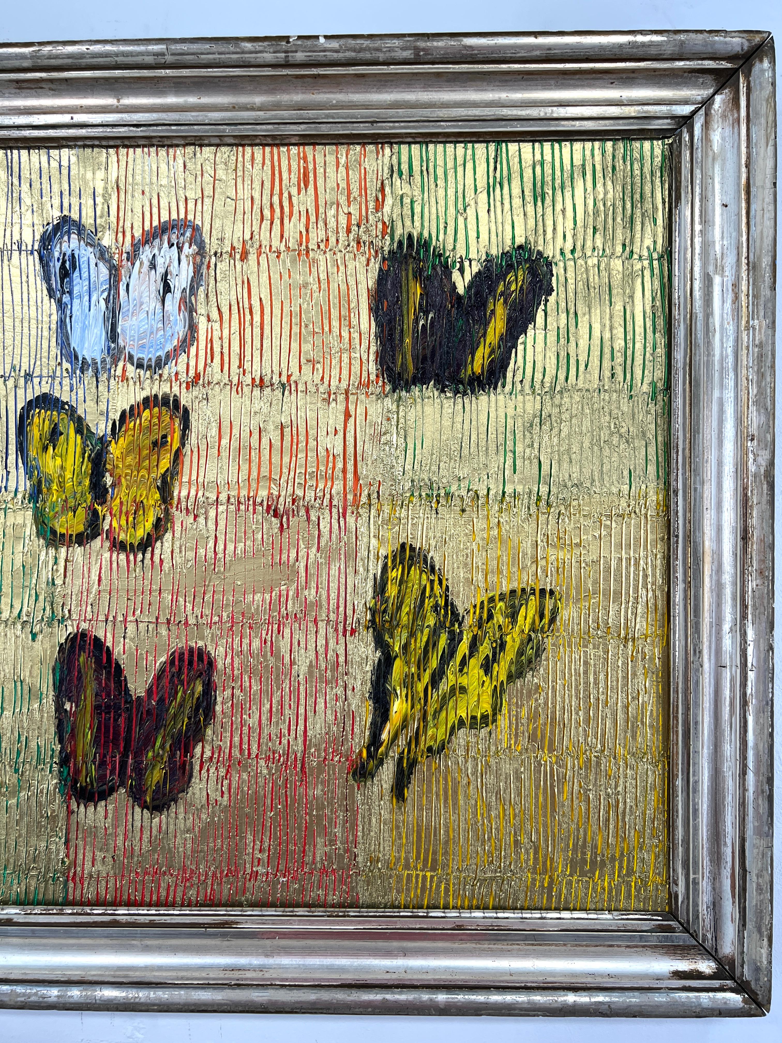 Hunt Slonem „Awaiting Flutter“ Mehrfarbige Schmetterlinge im Angebot 5