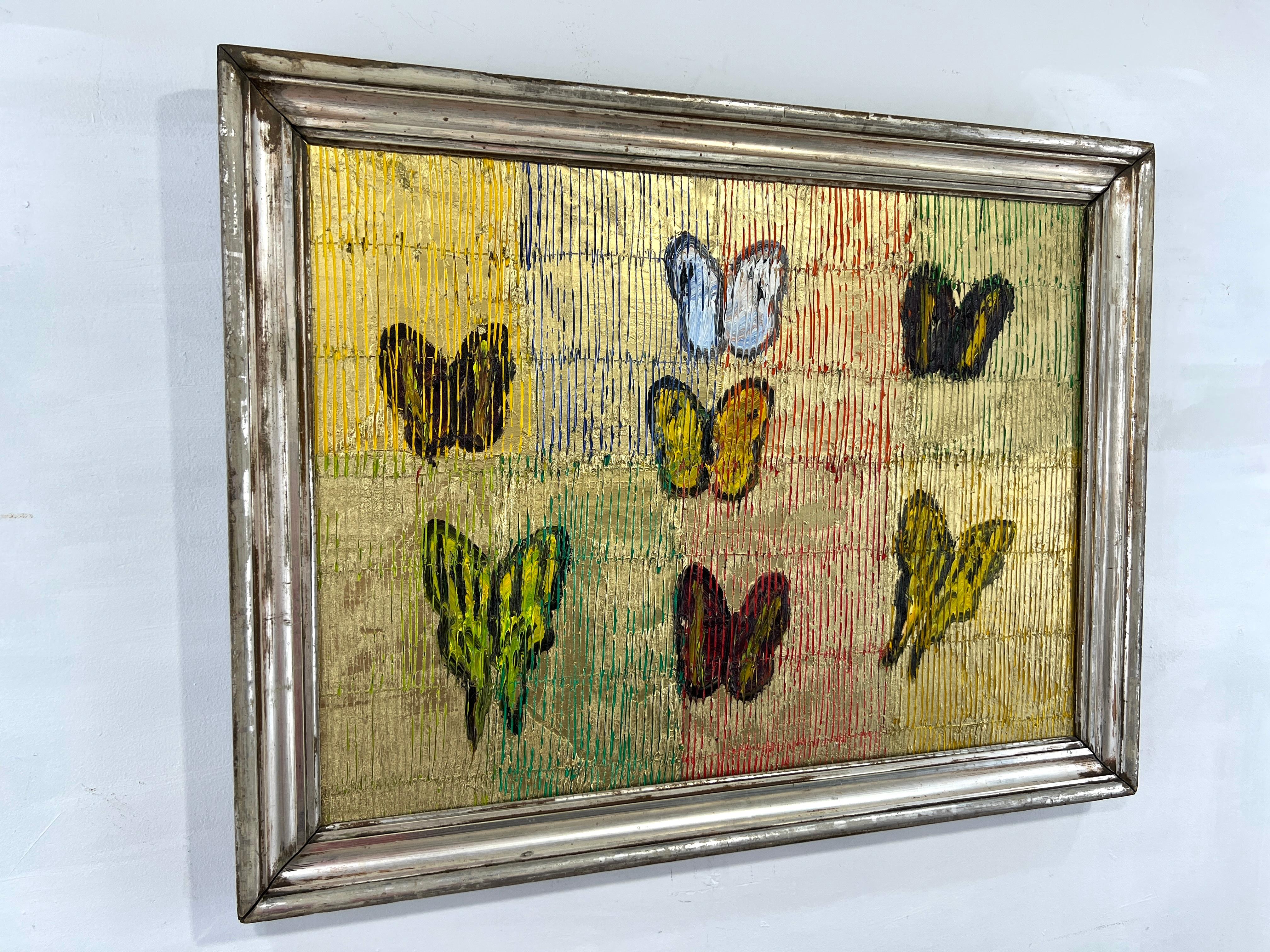 Hunt Slonem „Awaiting Flutter“ Mehrfarbige Schmetterlinge im Angebot 6