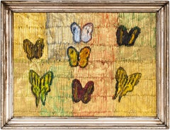 Hunt Slonem "Awaiting Flutter" Multicolor Butterflies