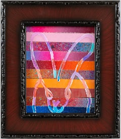 Hunt Slonem "Banded" Multicolor Bunny