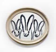 Hunt Slonem "Beyond The Moon & Stars" Original Hasengemälde in Öl